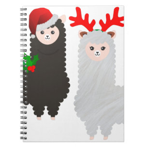 Caderno Espiral alpacas de renas de natal