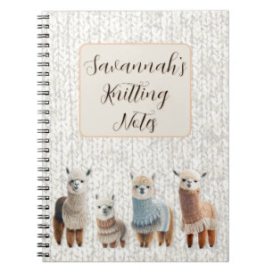Caderno Espiral Alpacas em Suéteres Malharia Personalizada