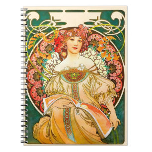 Caderno Espiral Alphonse Mucha Art Nouveau Daydre
