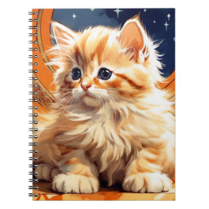 Caderno Espiral Alphonse Mucha Art Nouveau Orange Cat