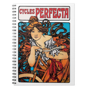 Caderno Espiral Alphonse Mucha - Ciclos Perfecta Retro Art Nouveau