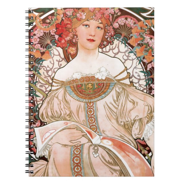 Caderno Espiral Alphonse Mucha: Daydream (Rêverie) (Frente)