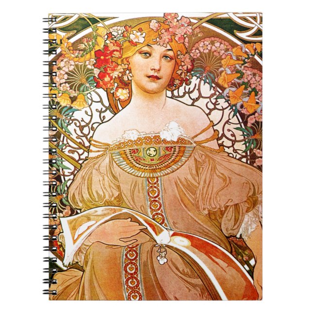 Caderno Espiral Alphonse Mucha Dreaming (Reverie) (Frente)