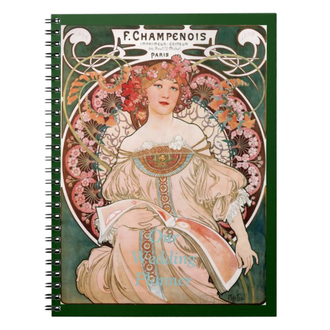 Caderno Espiral Alphonse Mucha F. Champenois (Frente)