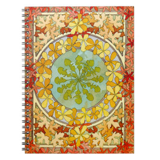 Caderno Espiral Alphonse Mucha Floral