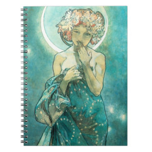 Caderno Espiral Alphonse Mucha Moonlight Clair De Lune Art Nouveau