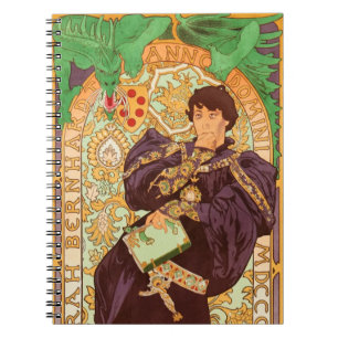 Caderno Espiral Alphonse Mucha Prince e Dragon