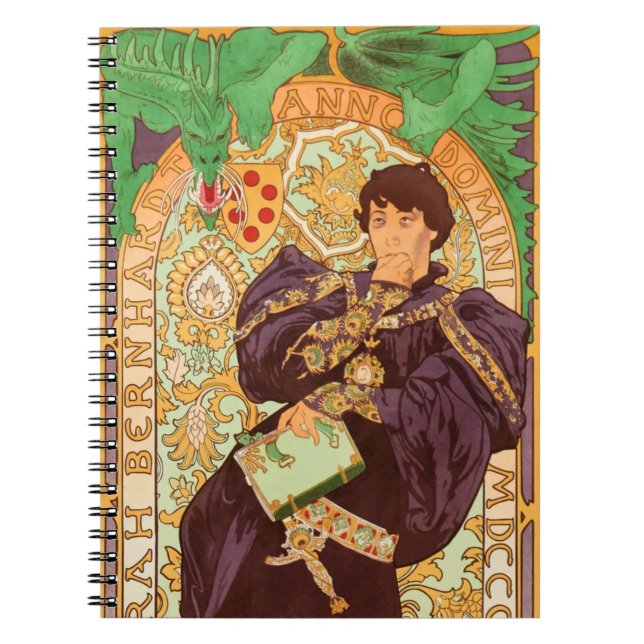 Caderno Espiral Alphonse Mucha Prince e Dragon (Frente)