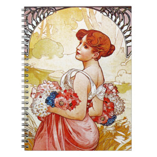 Caderno Espiral Alphonse Mucha Verão