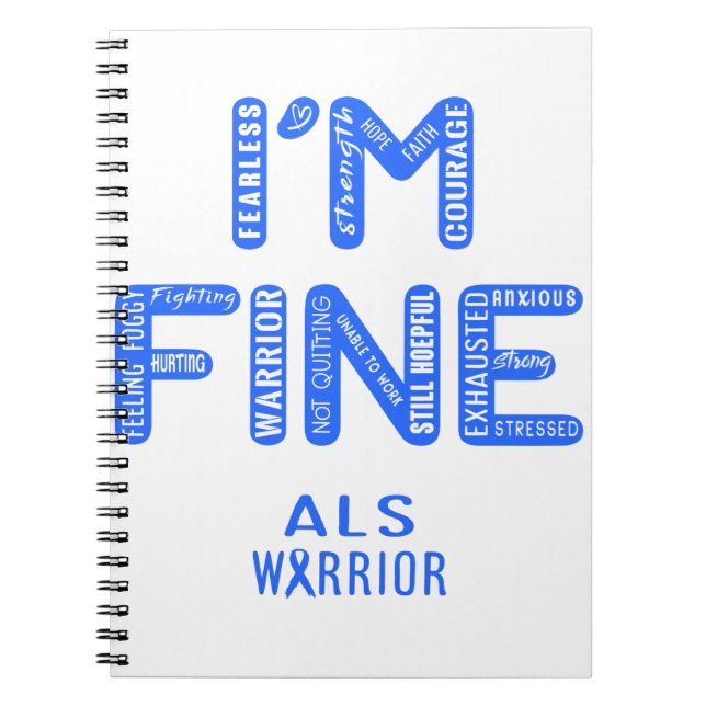 Caderno Espiral ALS Warrior - EU ESTOU BEM (Frente)