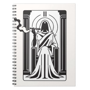 Caderno Espiral Alta Sacerdotisa do Tarot Fumando Maconha do Ocult