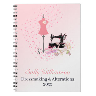 Caderno Espiral Alterações de Vestido de Noiva Rosa