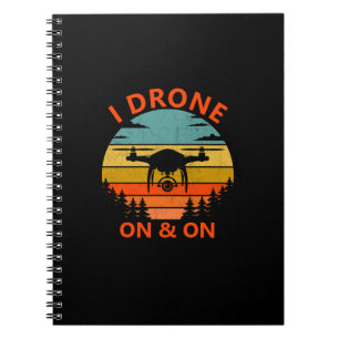 Caderno Espiral Alterar Texto ou Adicionar Nome, Eu Drone On e On