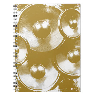 Caderno Espiral Alto-falantes de música laranja