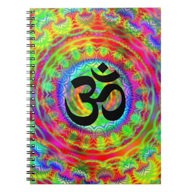 Caderno Espiral Alvo Tiedye com Símbolo Om (Frente)