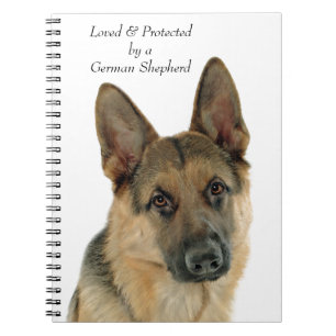 Caderno Espiral Amado & protegido por um german shepherd