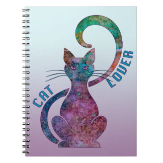 Caderno Espiral Amante colorido do gato
