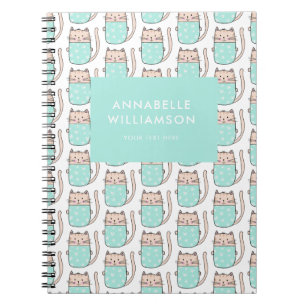 Caderno Espiral Amante de animais gato kitty crianças