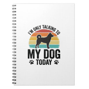 Caderno Espiral Amante de Cachorro Engraçado Citação Vintage Pôr d