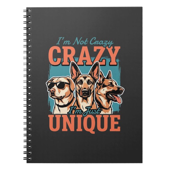 Caderno Espiral Amante de Cachorro Loucamente Único (Frente)