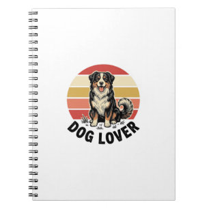 Caderno Espiral Amante de Cães Gravação Vintage Desenho de Cão Fof