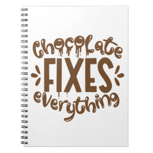 Caderno Espiral Amante de Chocolate Engraçado Chocólatra Foodie Di