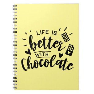 Caderno Espiral Amante de Chocolate Fofo Chocólatra Foodie Dieta C