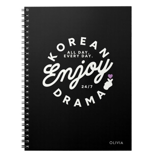 Caderno Espiral Amante de Drama Coreano Moderno (Frente)