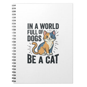 Caderno Espiral Amante de Gatos Antigos Seja um Gato Design Gráfic