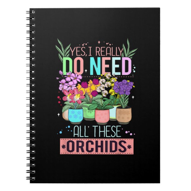 Caderno Espiral Amante de Orquídea Engraçada (Frente)