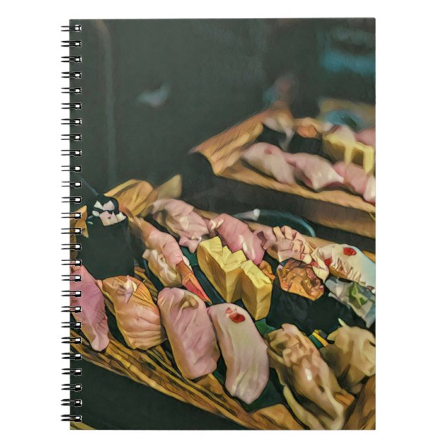 Caderno Espiral Amante de sushi da comida asiática (Frente)