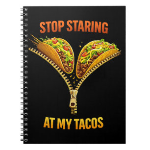 Caderno Espiral Amante de Taco Engraçado Para de Olhar