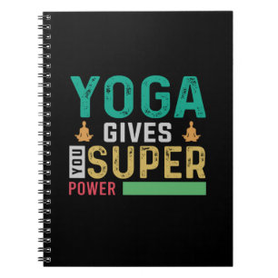 Caderno Espiral Amante de Yoga   Yoga Dá Super Poder