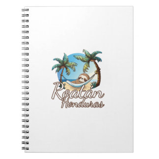 Caderno Espiral Amantes de Animais de Roatan Sloth Para Homens Mul