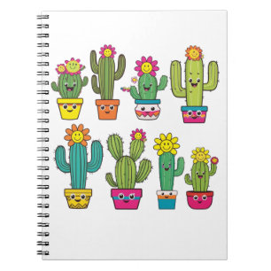 Caderno Espiral Amantes de cactos fofos