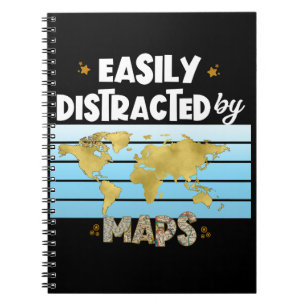 Caderno Espiral Amantes de cartografia geográfica de mapas facilme