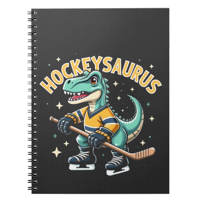 Caderno Espiral Amantes de Dinossauro de Hóquei em Gelo Hockeysaur (Frente)