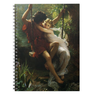 Caderno Espiral Amantes em um Balanço. Primavera por Pierre August