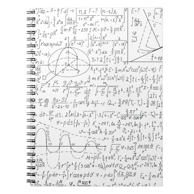 Caderno Espiral Amantes Matemáticos, Fórmula de Matemática, Geek d (Frente)