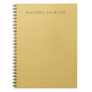 Caderno Espiral Amarelo Latão Minimalista Estética Moderna Simples