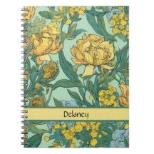 Amarelo Manteiga Floral Vintage Retro