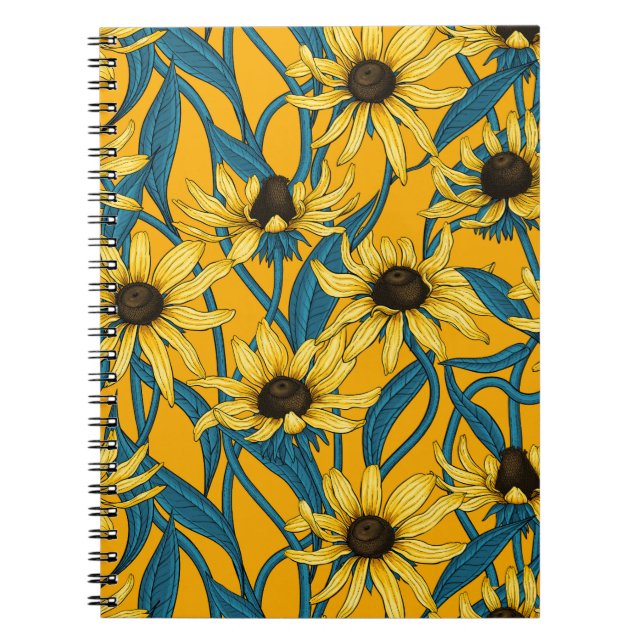 Caderno Espiral Amarelo Rudbekia em amarelo (Frente)