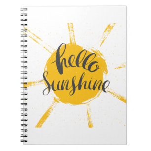 Caderno Espiral Amarelo Sol Desenho Alô Imagem Sol