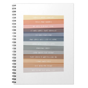 Caderno Espiral Amazing Grace Lyric Colorful Stripes