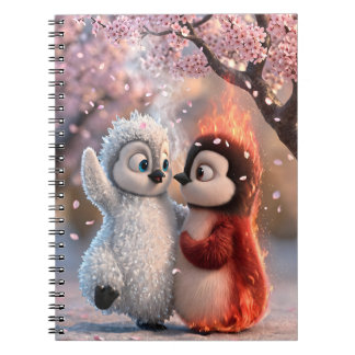 Caderno Espiral Amber & Frosty Cherry Blossom Penguin Notebook