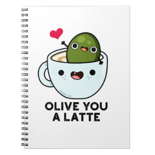 Caderno Espiral Ame Você Um Latte Piada Divertida de Comida