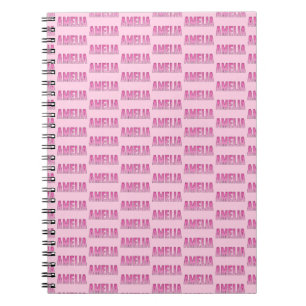 Caderno Espiral Amelia pink name T-Shirt