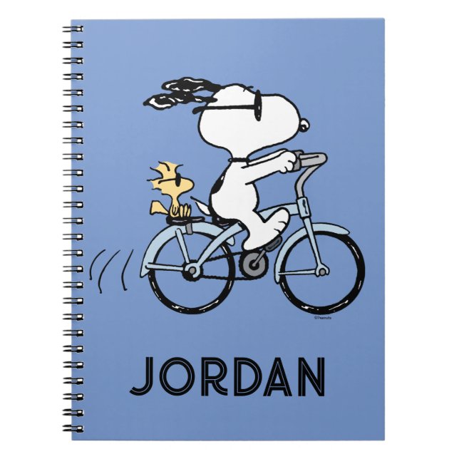 Caderno Espiral Amendoins | Bicicleta Snoopy & Woodstock (Frente)