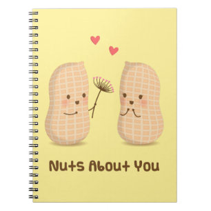 Caderno Espiral Amendoins bonitos Loucos Sobre Você Jogar Humor
