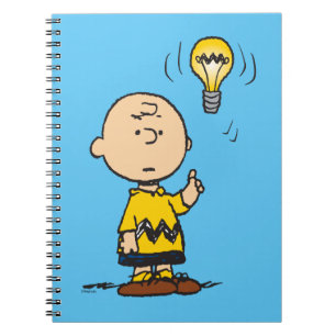Caderno Espiral Amendoins   Ideia da lâmpada de Charlie Brown
